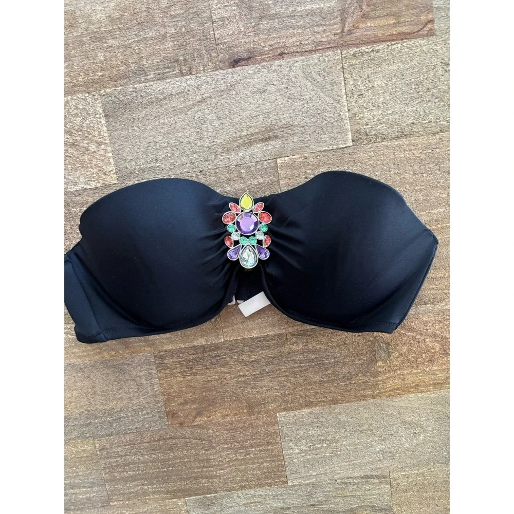 Victoria's Secret VS Flirt Bandeau Embellished Push Up Swim Top 36C - Picture 2 of 8
